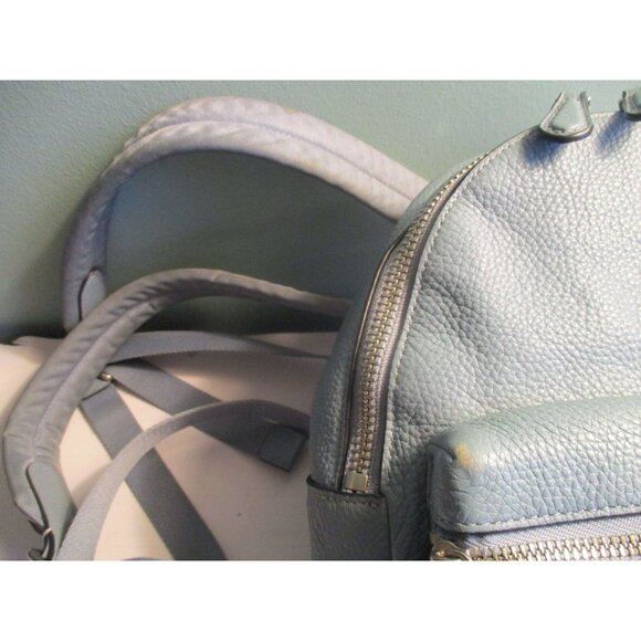 *Coach Pebbled Leather Light Blue Mini Backpack With Adjustable Straps Top Zip main image 8